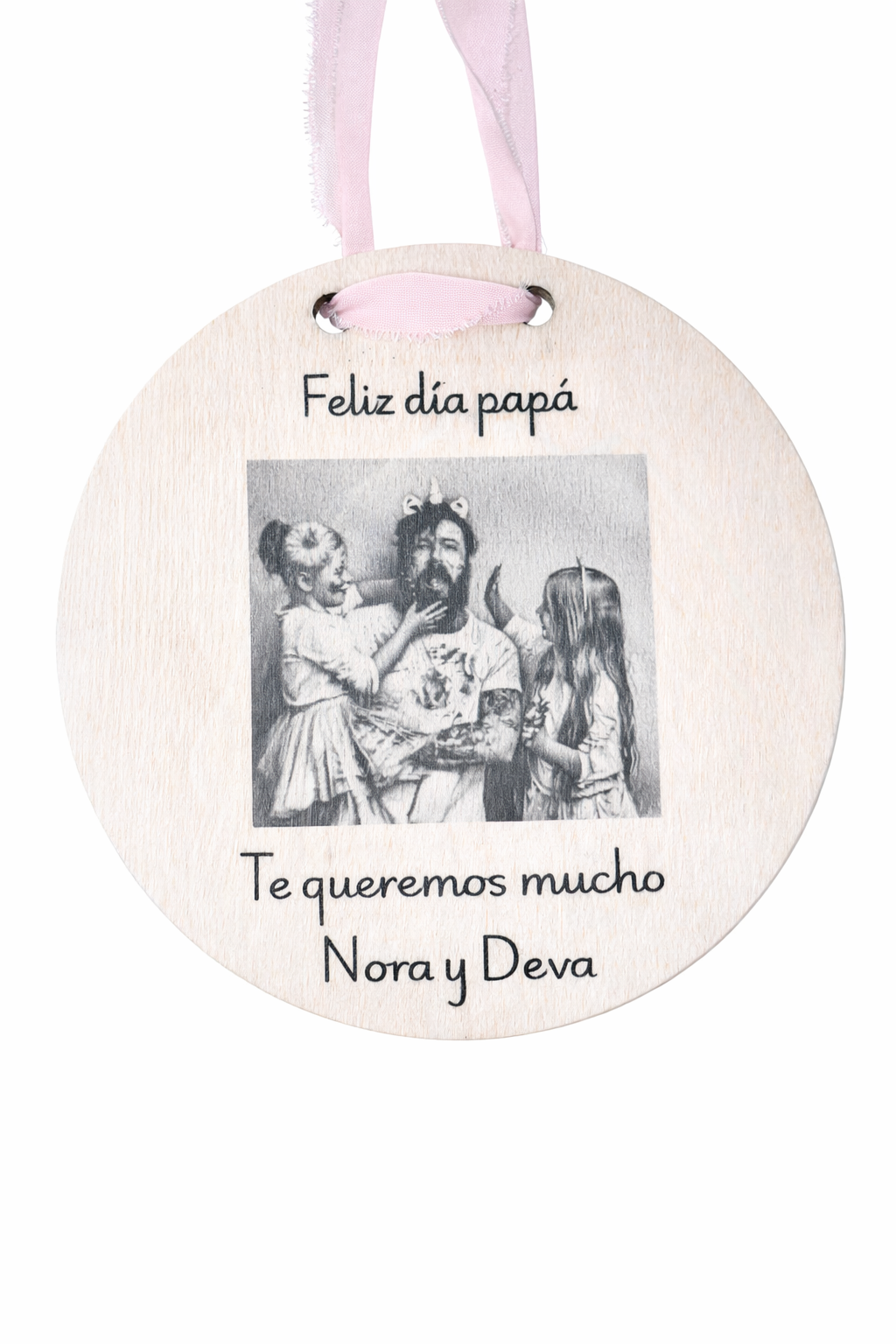 Placa de madera con foto